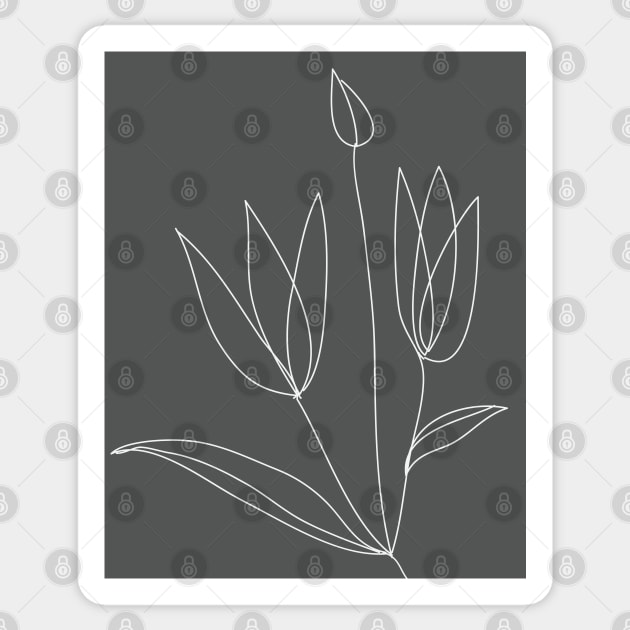 tulip flower bunch line art Sticker by 4wardlabel